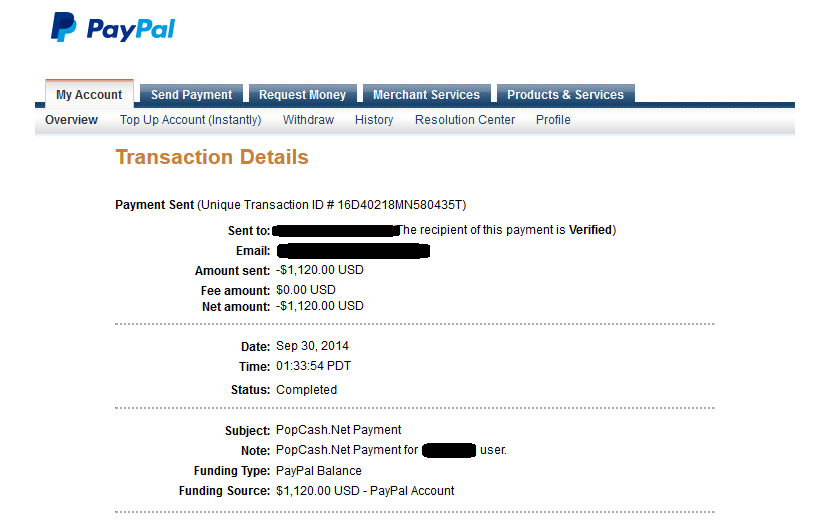 PopCash.net payment proof