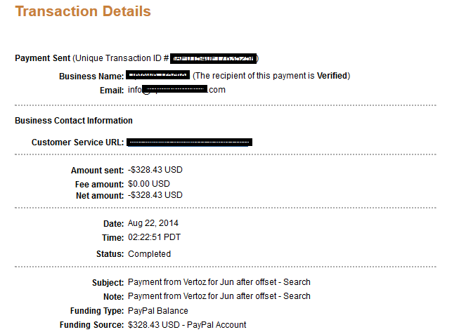 Vertoz Payment Proof