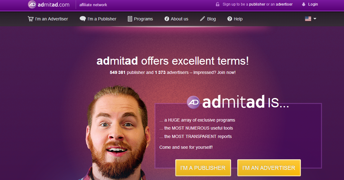 AdmitAd cpa affiliate network - Home Page